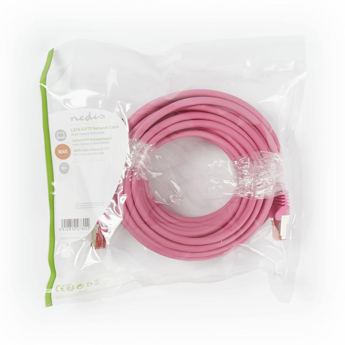 Cable de Red Cat6 S/ftp | Rj45 Macho - 10 m Rosa