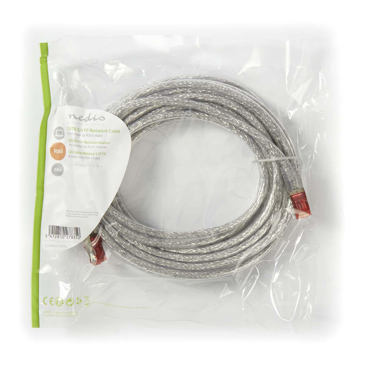 Cable de Red Cat6 S/ftp | Rj45 Macho - 7,5 m Transparente Cables