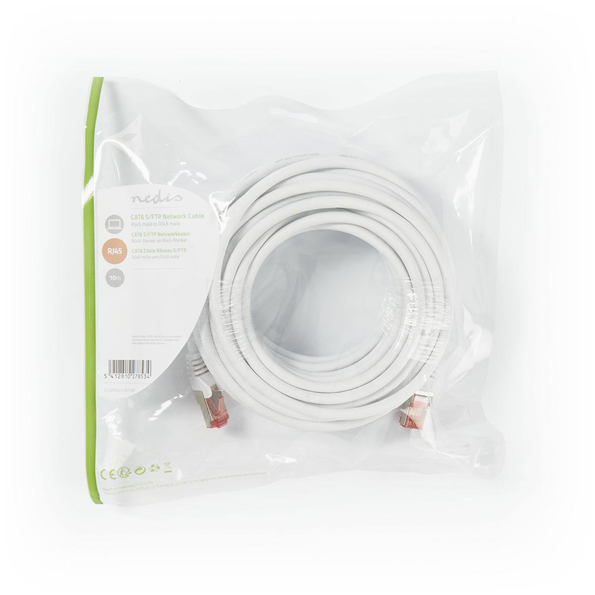 Cable de Red Cat6 S/ftp | Rj45 Macho - 10 m Blanco