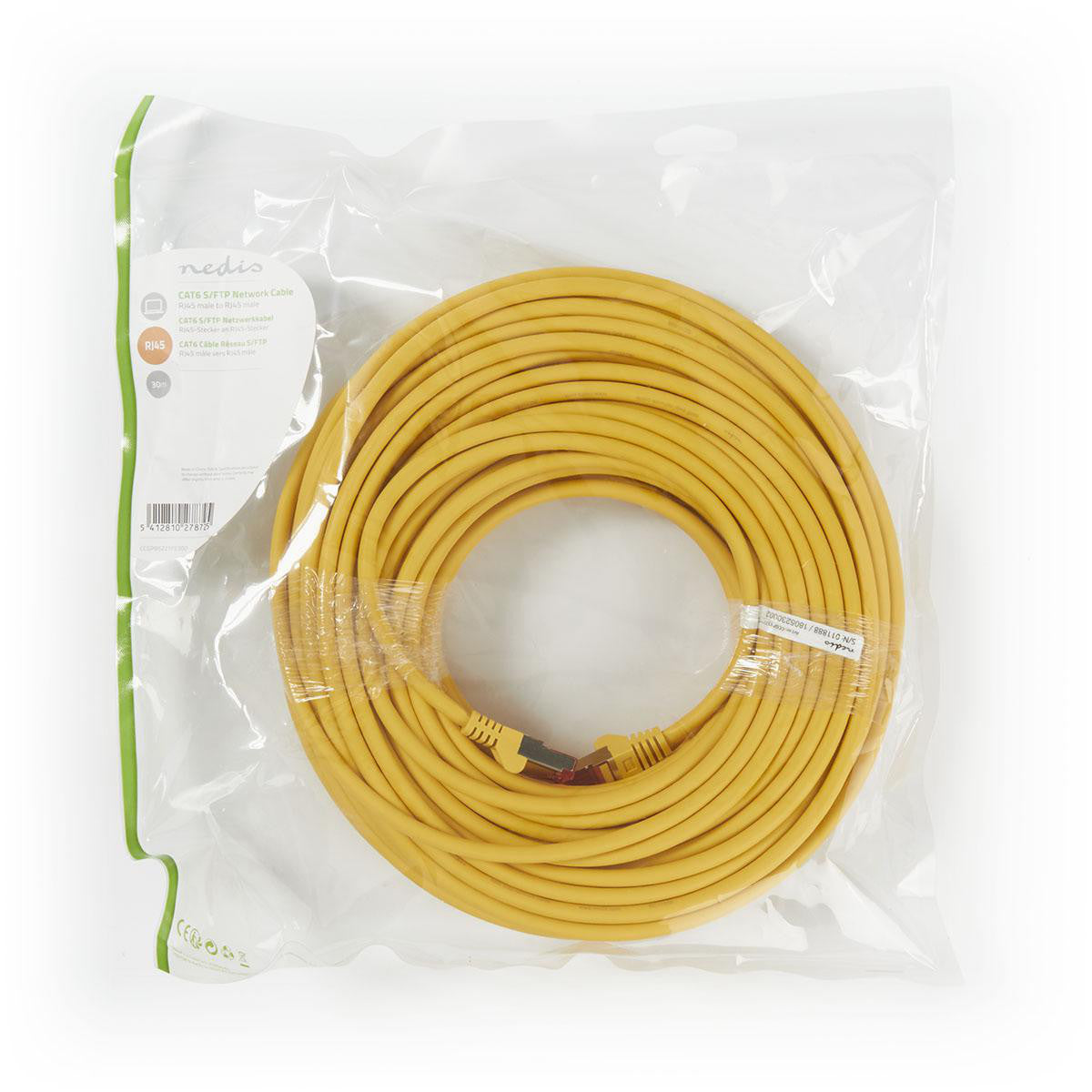 Cable de Red Cat6 S/ftp | Rj45 Macho - 0,30 m Amarillo