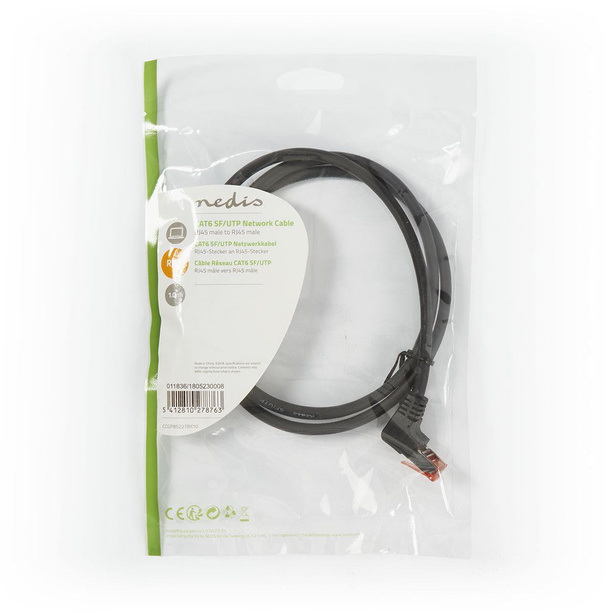 Cable de Red Cat6 Sf/utp | Rj45 Macho - 1,0 m Negro