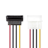 Cable de Alimentación Interno | Molex Macho - Sata 7 Pines Hembra en Ángulo 90° 0,15 m Varios