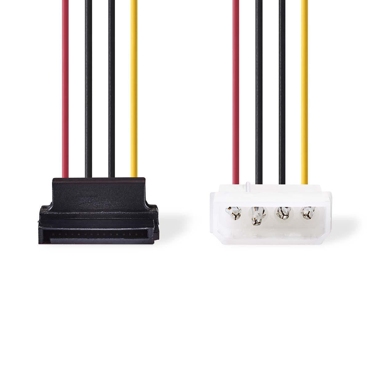 Cable de Alimentación Interno | Molex Macho - Sata 7 Pines Hembra en Ángulo 90° 0,15 m Varios