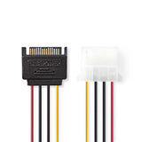 Cable de Alimentación Interno | Sata 15 Pines Macho - Molex Hembra 0,15 m Varios Cables