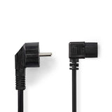 Cable de Alimentación | Schuko Macho en Ángulo - Iec-320-c13 3,0 m Negro