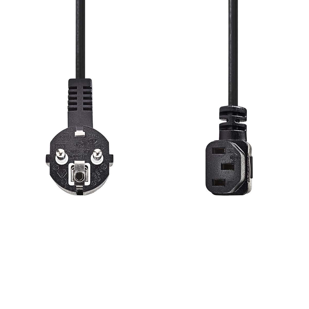 Cable de Alimentación | Schuko Macho en Ángulo - Iec-320-c13 3,0 m Negro