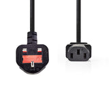 Cable de Alimentación | Conector Tipo G (Reino Unido) - Iec-320-c13 3,0 m Negro