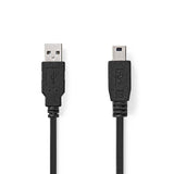 Cable USB 2.0 | A Macho - Mini de 5 Pines 2,0 m Negro