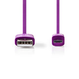 Cable USB 2.0 | A Macho - Micro B 1,0 m Violeta Cables