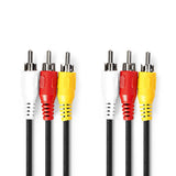 Cable de Vídeo Compuesto | 3x RCA Macho - 1,0 m Negro Adaptador