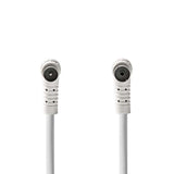 Cable Coaxial de 120 dB | IEC (Coaxial) Macho en Ángulo - Hembra 20 m Blanco Cables