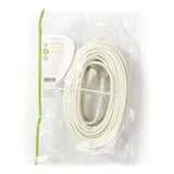 Cable Coaxial de 120 dB | IEC (Coaxial) Macho en Ángulo - Hembra 20 m Blanco Cables