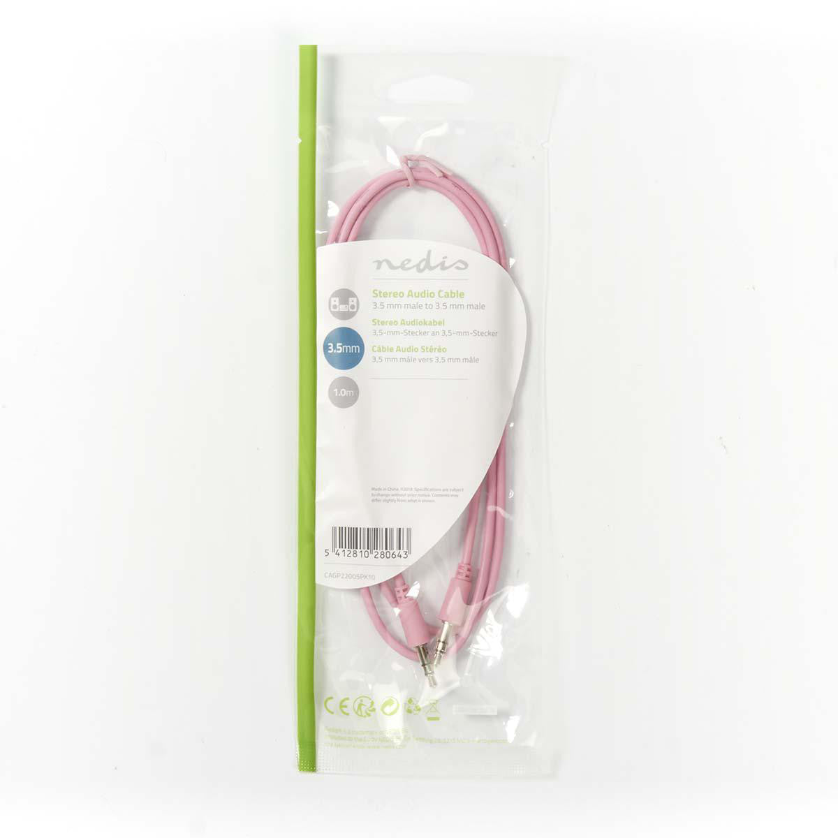 Cable de Audio Estéreo | Macho 3,5 mm - 1,0 m Rosa