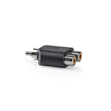 Adaptador Para Subwoofer | RCA Macho - 2x Hembra Negro