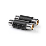 Adaptador de Audio Estéreo | 2x RCA Hembra - Negro Adaptadores