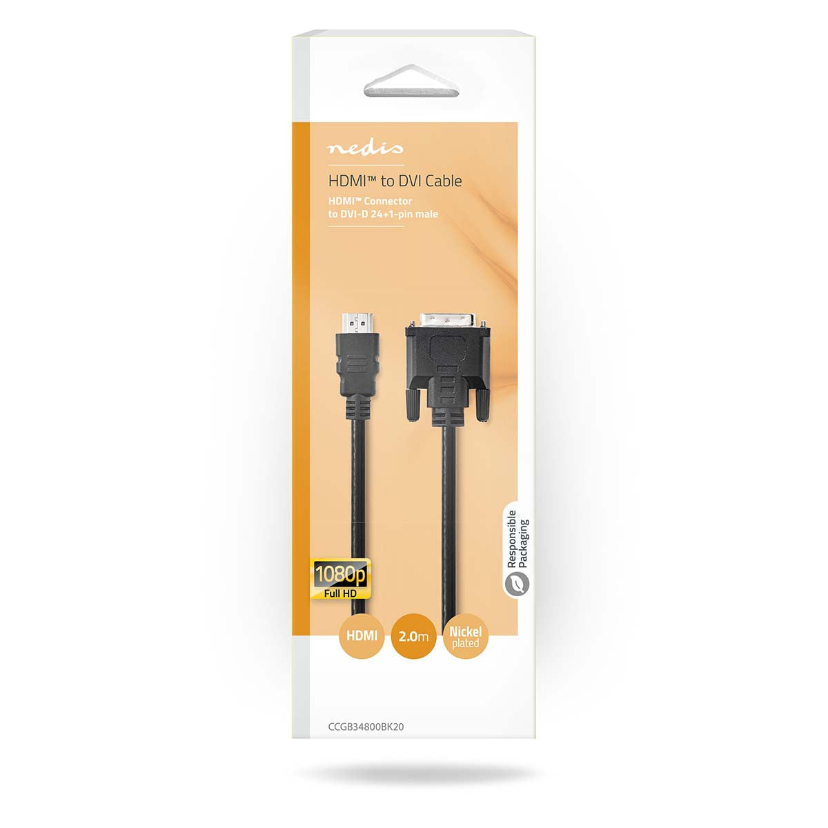 Cable Hdmi-dvi | Conector Hdmi - Dvi-d Macho de 24+1 Pines 2,0 m Negro