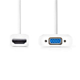 Cable Hdmi?-VGA | Conector Hdmi? - VGA Hembra + Salida de 3,5 mm 0,2 m Blanco Adaptador