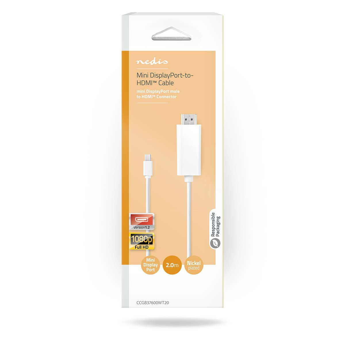 Cable Mini Displayport-hdmi | Displayport Macho - Conector Hdmi 2,0 m Blanco Cables