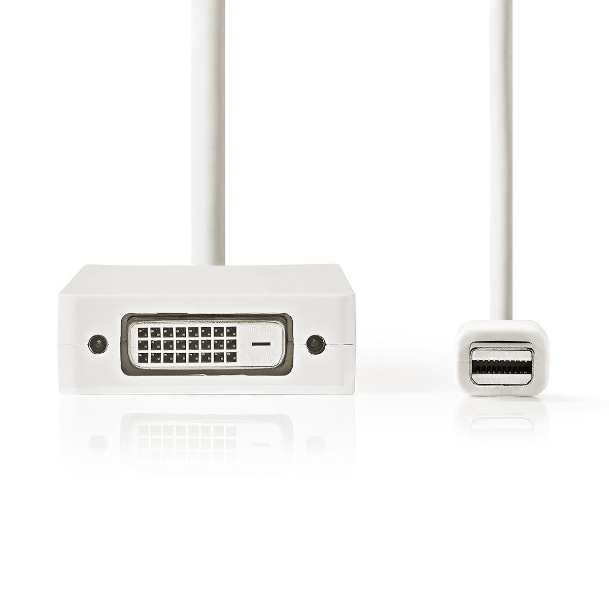 Cable Adaptador Multipuerto Mini Displayport | Macho - VGA Hembra/dvi-d Hembra de 24+1 Pines/entrada Hdmi 0,2 m Blanco Cables