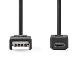 Cable USB 2.0 | A Macho - Micro B 2,0 m Negro Cables