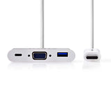 Cable Adaptador de USB Tipo C | Macho - A Hembra/tipo Hembra /VGA 0,2 m Blanco