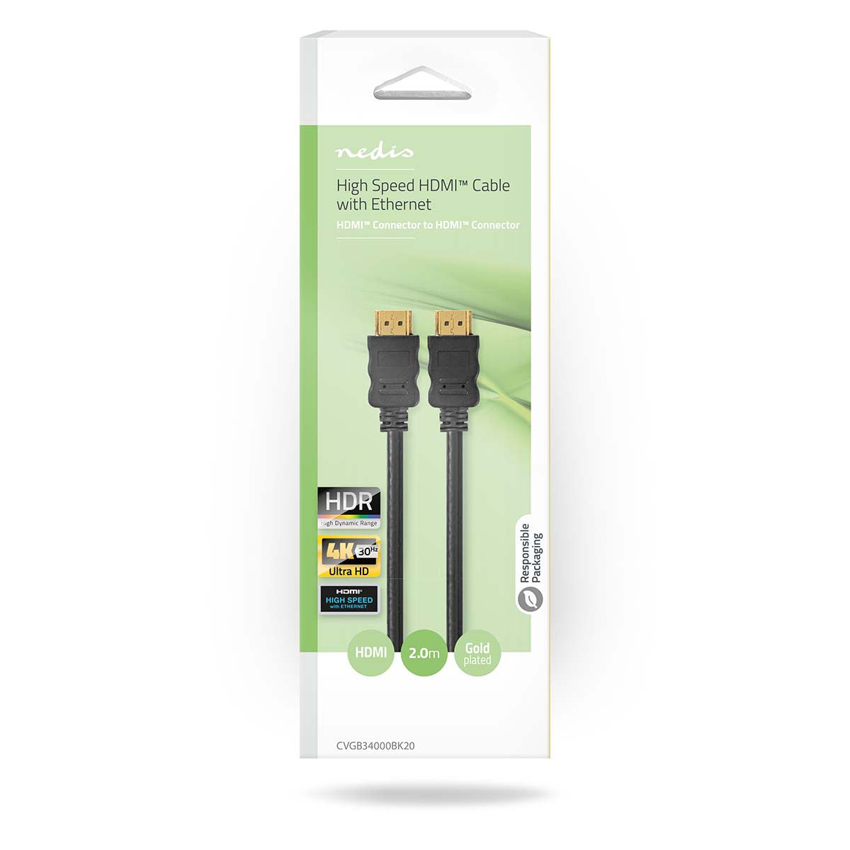 Cable Hdmi? de Alta Velocidad con Ethernet | Conector Hdmi - 2,0 m Negro