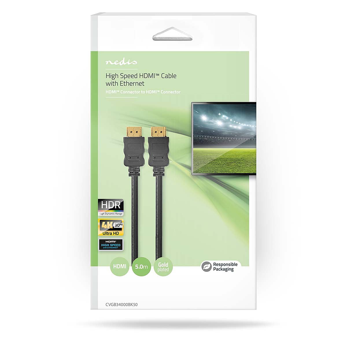 Cable Hdmi? de Alta Velocidad con Ethernet | Conector Hdmi - 5,0 m Negro