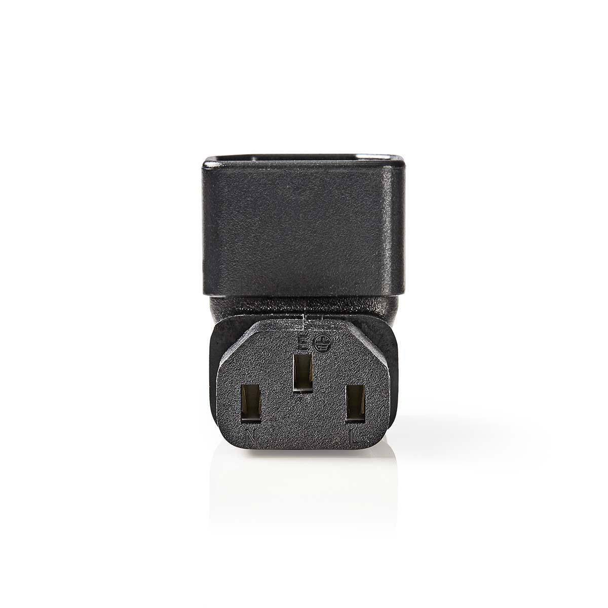 Conector de Alimentación | Iec-320-c13 Hembra - Iec-320-c14 Macho en Ángulo Arriba/abajo Negro