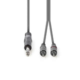 Cable de Audio Estéreo | 6,35 mm Macho - 2x RCA 1,5 m Gris