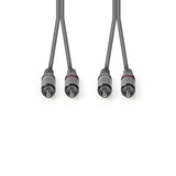 Cable de Audio Estéreo | 2x RCA Macho ? 5,0 m Gris