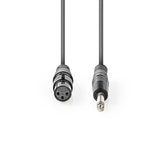 Cable de Audio XLR Descompensado | 3 Pines Hembra - 6,35 mm Macho 3,0 m Gris