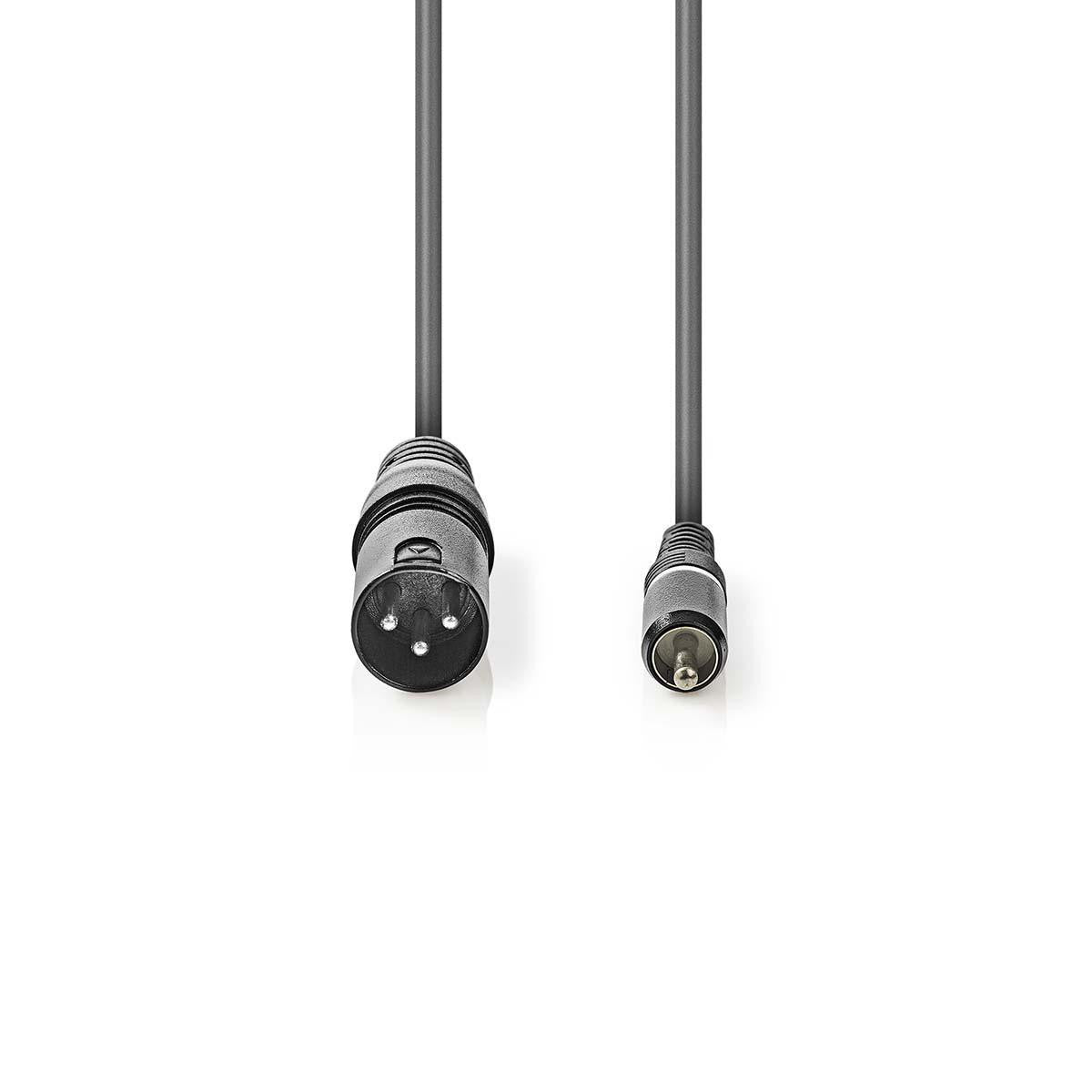 Cable de Audio XLR | 3 Pines Macho - RCA 1,5 m Gris