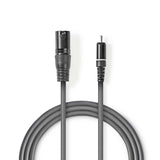 Cable de Audio XLR | 3 Pines Macho - RCA 3,0 m Gris