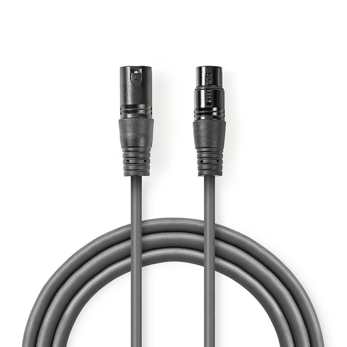 Cable de Audio XLR Compensado | 3 Pines Macho - Hembra 0,5 m Gris Adaptador