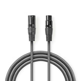 Cable de Audio XLR Compensado | 3 Pines Macho - Hembra 10 m Gris Adaptador