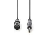 Cable de Audio XLR Compensado | 3 Pines Macho - 6,35 mm 1,5 m Gris