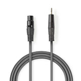 Cable de Audio XLR | 3 Pines Macho - 3,5 mm 1,5 m Gris