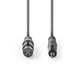 Cable de Audio XLR Compensado | 3 Pines Hembra - 3,5 mm Macho 1,0 m Gris Adaptador