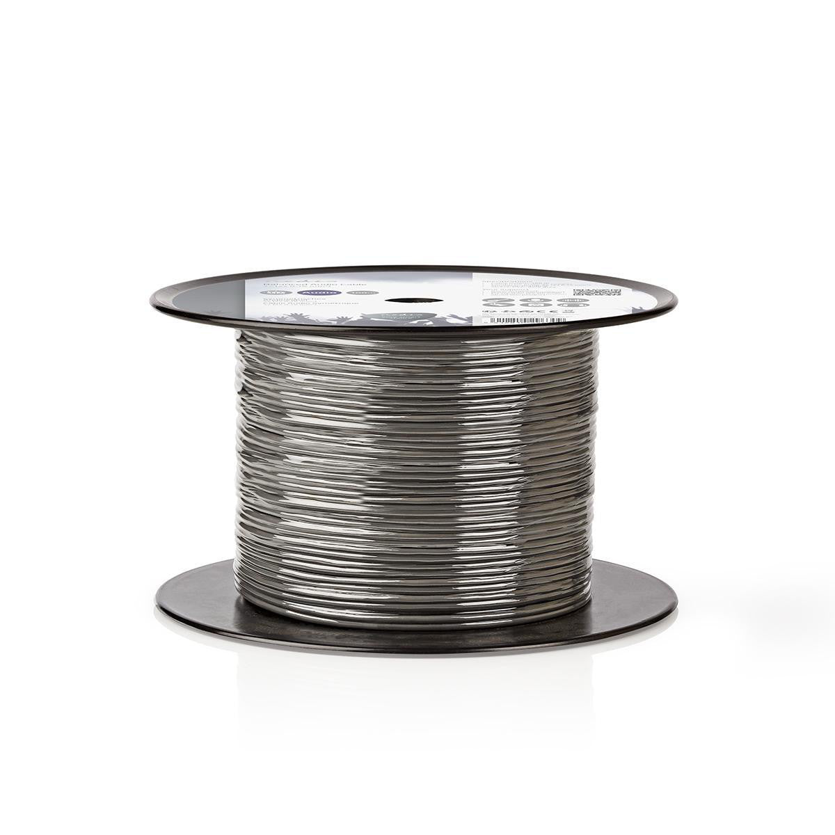 Cable de Audio Compensado | 2x (2x 0,16 mm²) 100 m En Bobina Gris