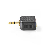 Adaptador de Audio Estéreo | 3,5 mm Macho - 2x Hembra 10 Unidades Negro