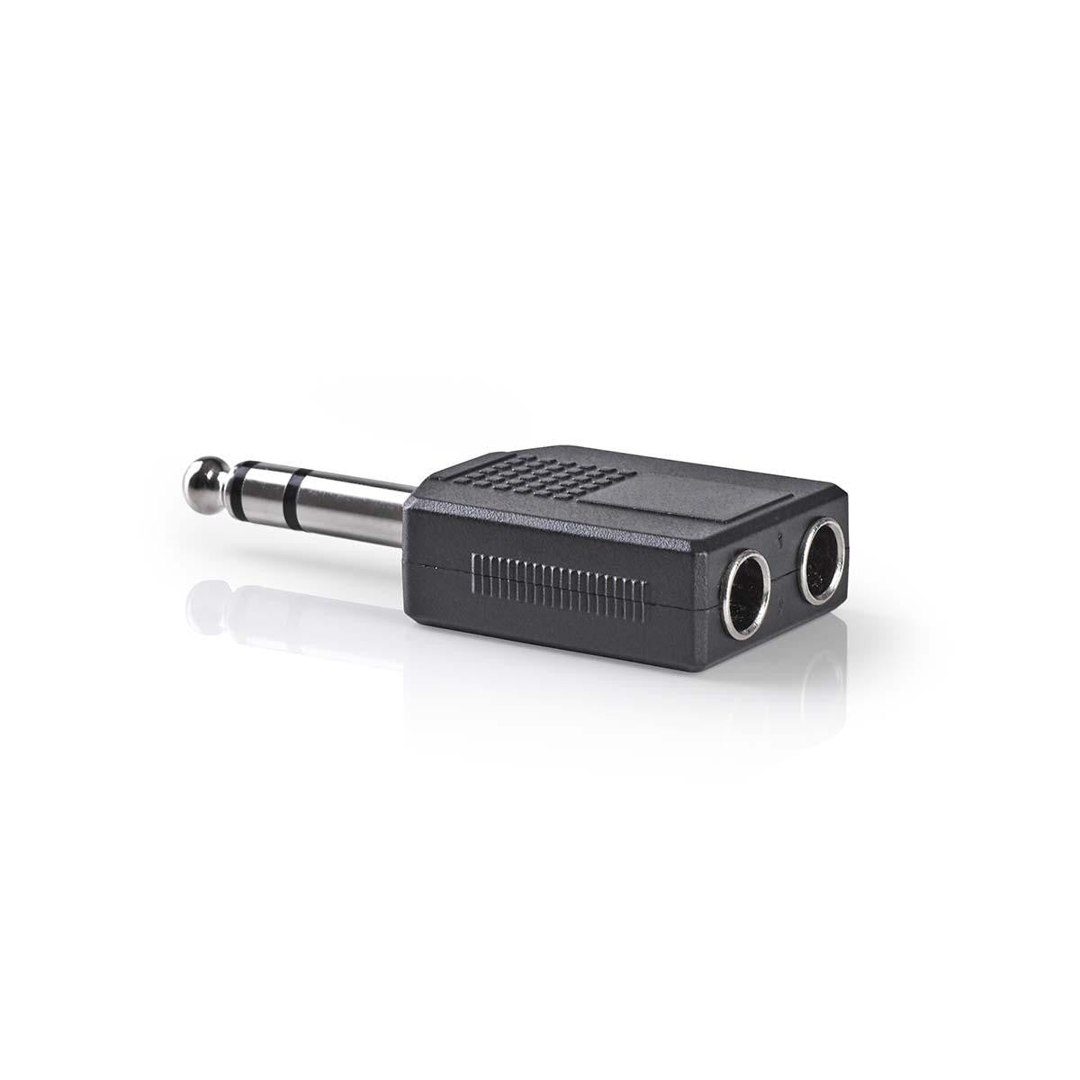 Adaptador de Audio Estéreo | 6,35 mm Macho - 2x Hembra 10 Unidades Negro