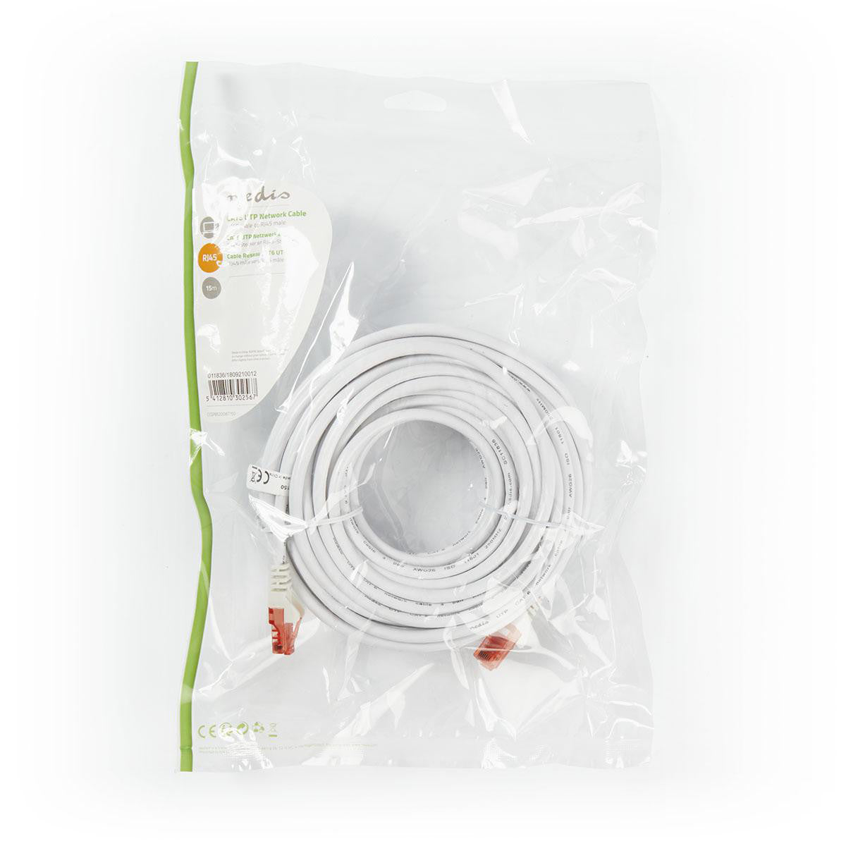 Cable Cat6 | Rj45 (8p8c) Macho UTP 15.0 m Redondo PVC Blanco Bolsa Polybag Cables