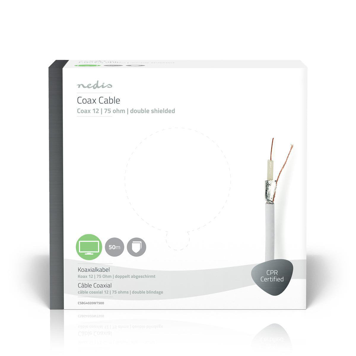 Cable Coaxial | 12 50,0 m Caja de Regalo Blanco Cables