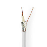 Cable Coaxial | Rg6t 75 Ohm Doble Blindado Eca 10.0 m Redondo PVC Blanco Carrete Antena