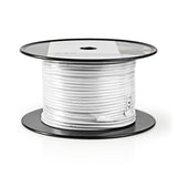 Cable Coaxial | Rg58c/u 50 Ohm Doble Blindado Eca 100.0 m Redondo PVC Blanco Carrete Antena