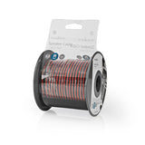 Cable de Altavoz | 2x 0.75 mm² Cobre 25.0 m Redondo PVC Negro / Rojo Carrete