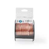 Cable de Altavoz | 2x 1.50 mm² Cobre 15.0 m Redondo PVC Transparente