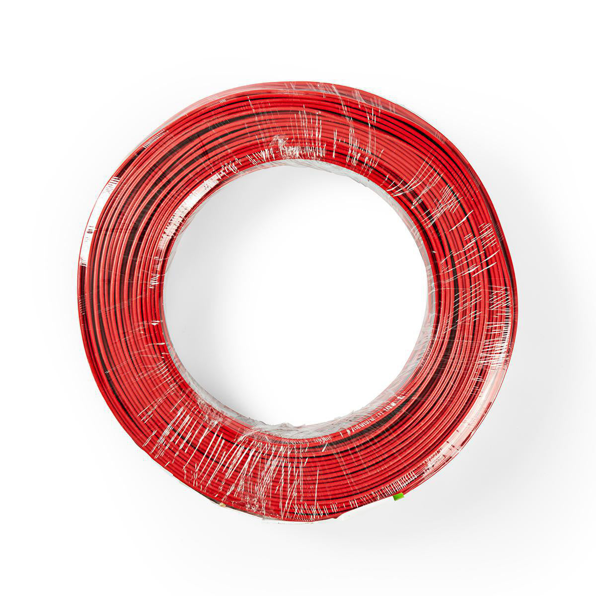 Cable de Altavoz | 2x 0.75 mm² CCA 100.0 m Redondo PVC Negro / Rojo Brida