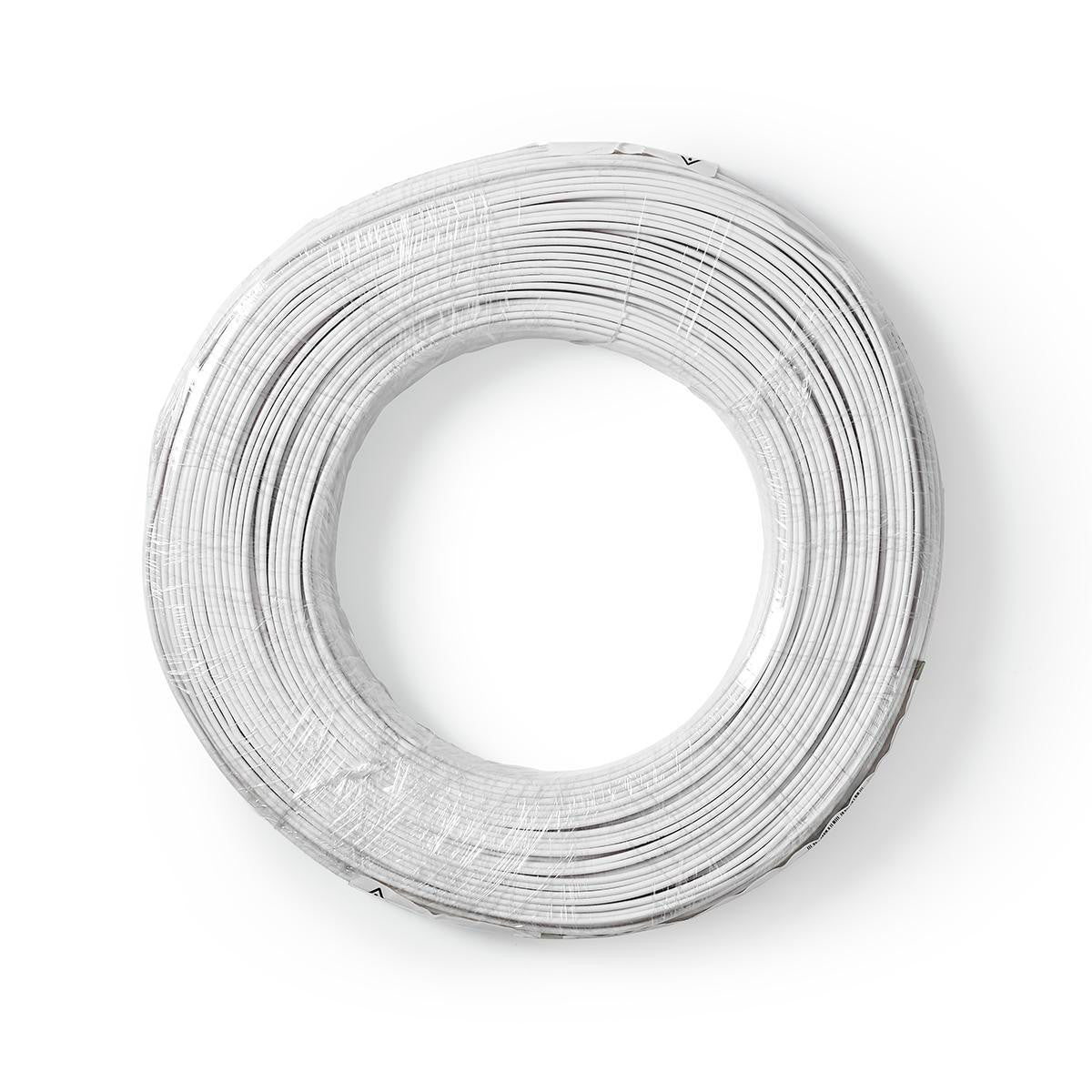 Cable de Altavoz | 2x 0.50 mm² CCA 100.0 m Redondo PVC Blanco Brida Audio