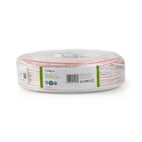 Cable de Altavoz | 2x 1.50 mm² CCA 100.0 m Redondo PVC Blanco Brida Audio